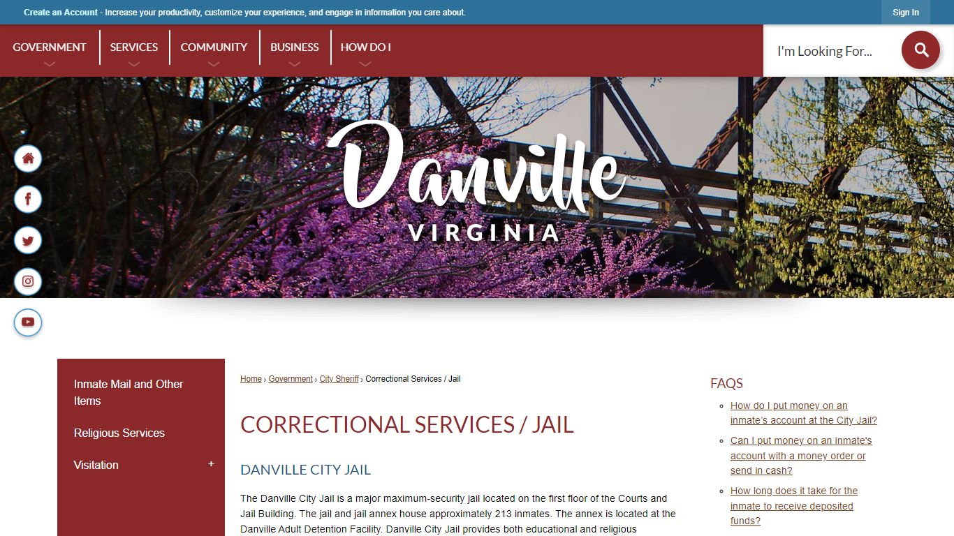 Correctional Services / Jail | Danville, VA - Official Website